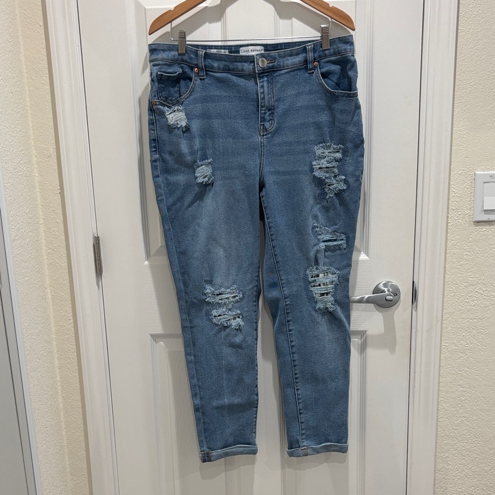 Lane Bryant Distressed Mid-Rise Jeans